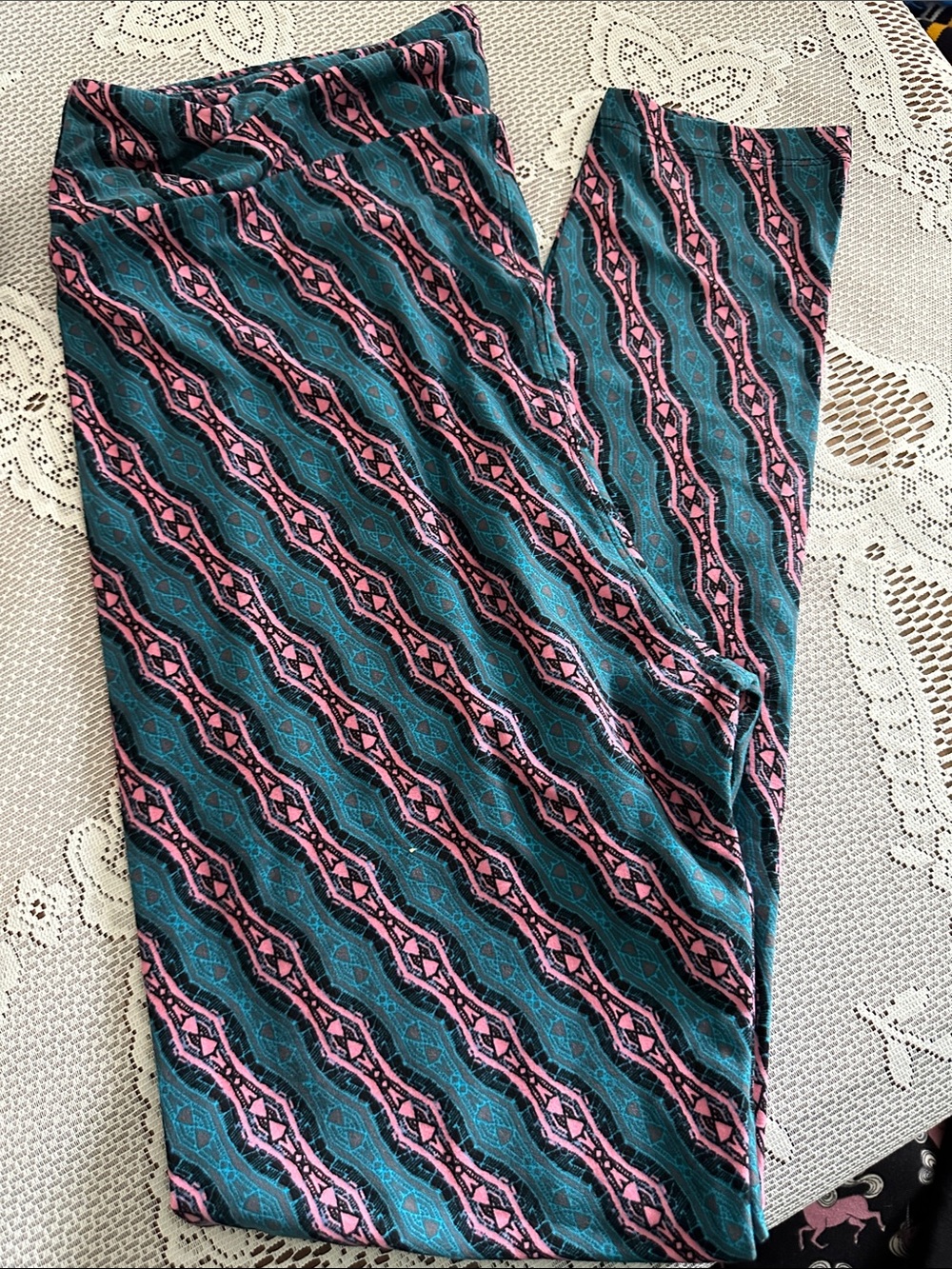 Women's Teal & Pink Patterned Leggings - 5/$25 Deal!
